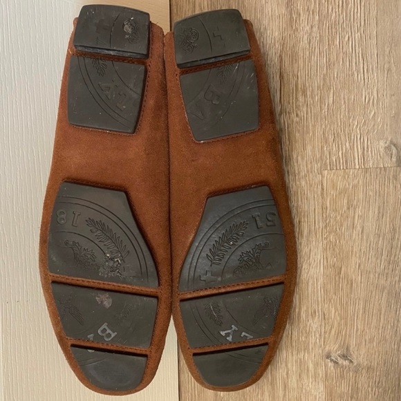 Bally Tan Brown Suede Loafers shoes Sz 11 - Picture 10 of 13